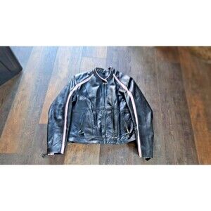 STREET LEGAL Women’s Performance Leather‎ Motorcycle Jacket Black Pink  XL